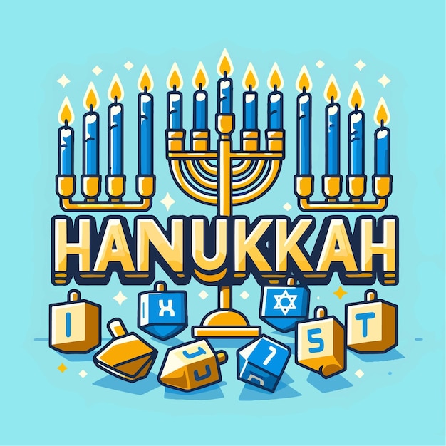 Vector flat hanukkah illustration background