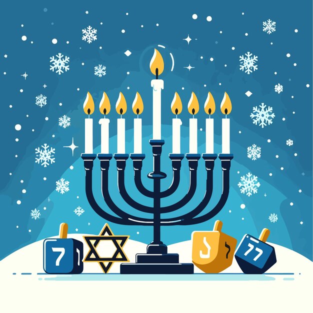 Flat Hanukkah illustration background