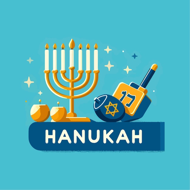 Flat Hanukkah illustration background