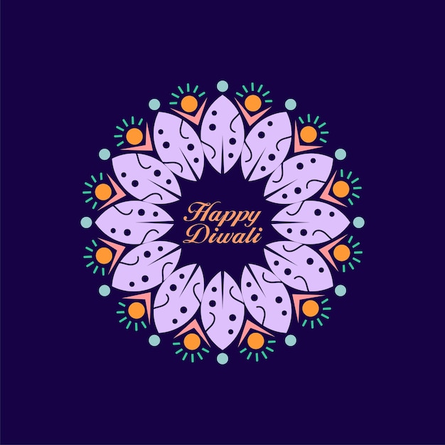 flat happy diwali day logo design