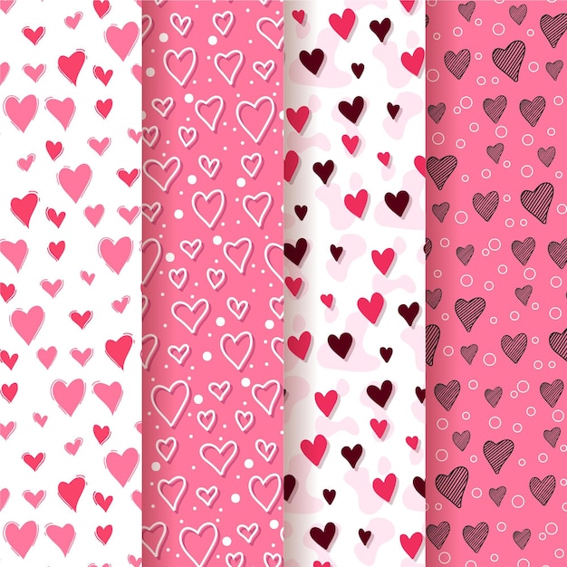 Flat heart pattern collection