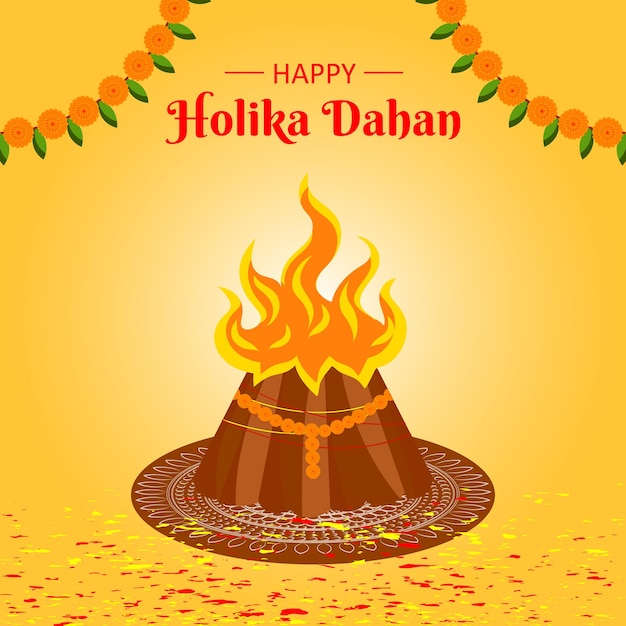 Flat holika dahan illustration