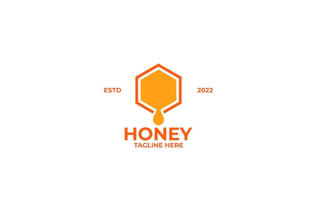 Flat honey logo design vector illustration idea