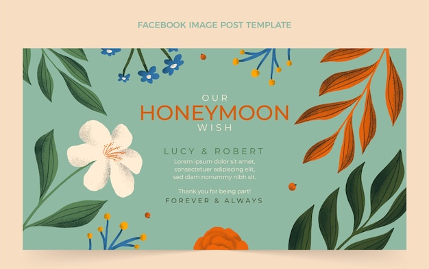 Flat honeymoon social media post template