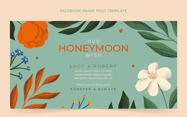 Flat honeymoon social media post template