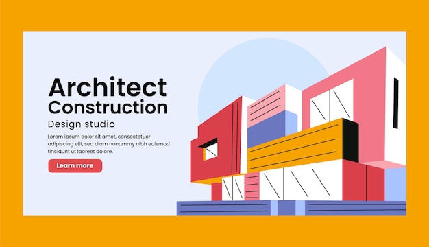 Flat horizontal banner template for world architecture day celebration