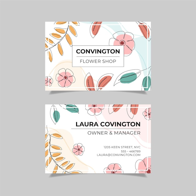 Flat horizontal business card template