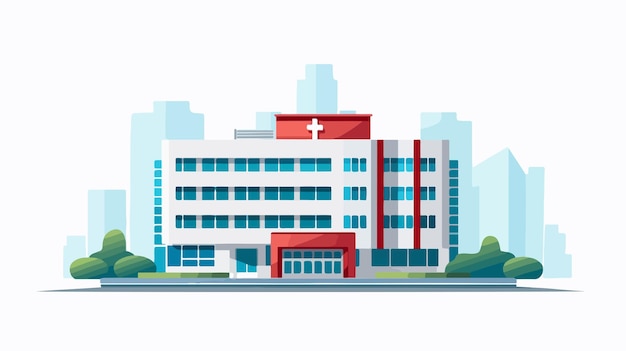 Vector flat hospital icon on white background for medical designs and projects