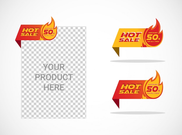 Flat hot sale label template with flames