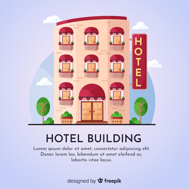 Flat hotel building background