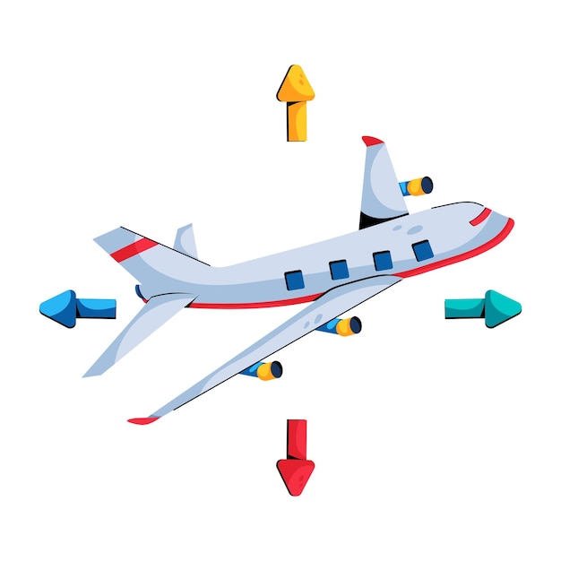 Flat icon of aircraft movement