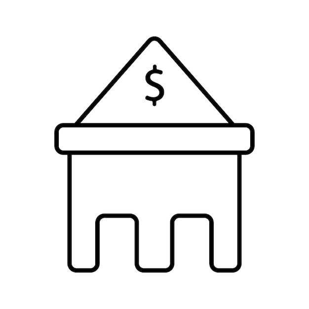 Flat icon of bank building vector illustration