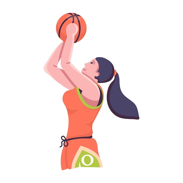 Flat icon of basketball girl