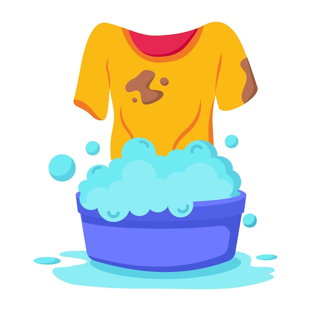 A flat icon of cleaning bucket