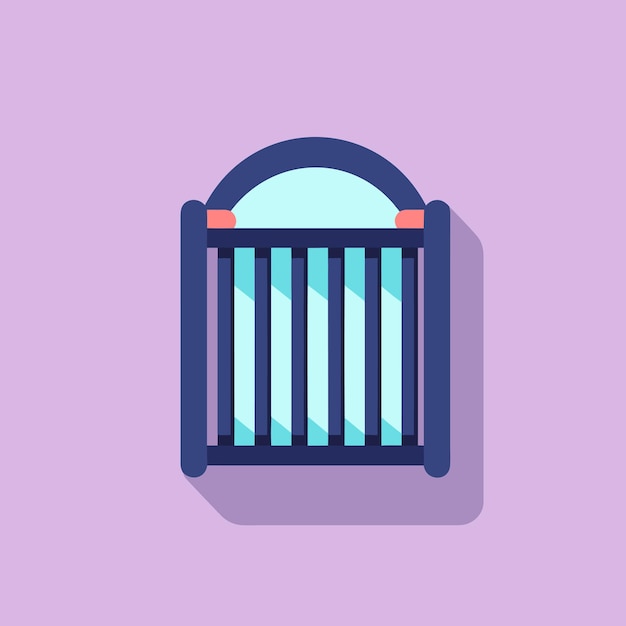 A flat icon of a crib