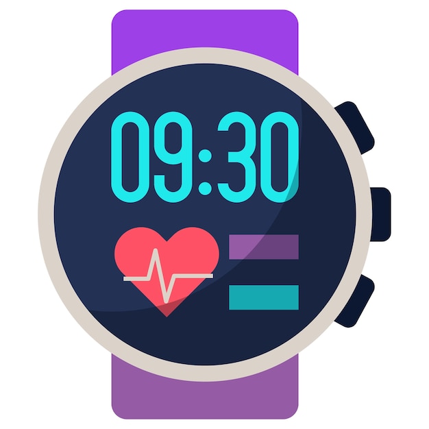 Vector flat icon for digital smart watch technology