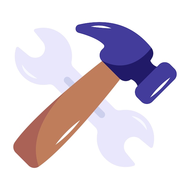 A flat icon of engineering tools