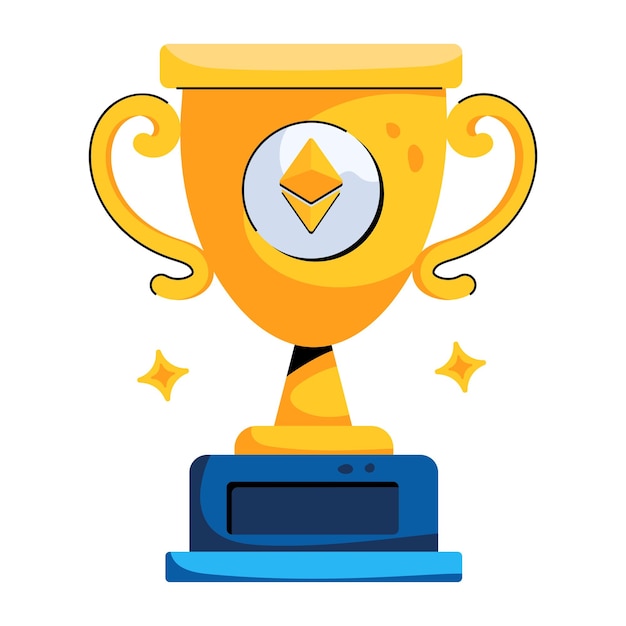 Flat icon of ethereum trophy