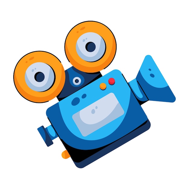 Flat icon of movie camera