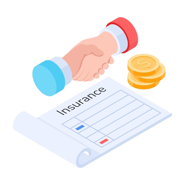 Flat icon of Social Benefits Isometric