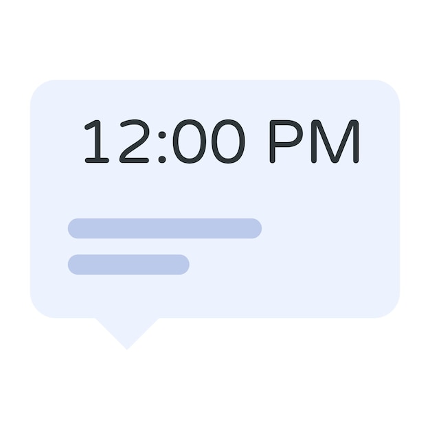 Flat icon vector of message time