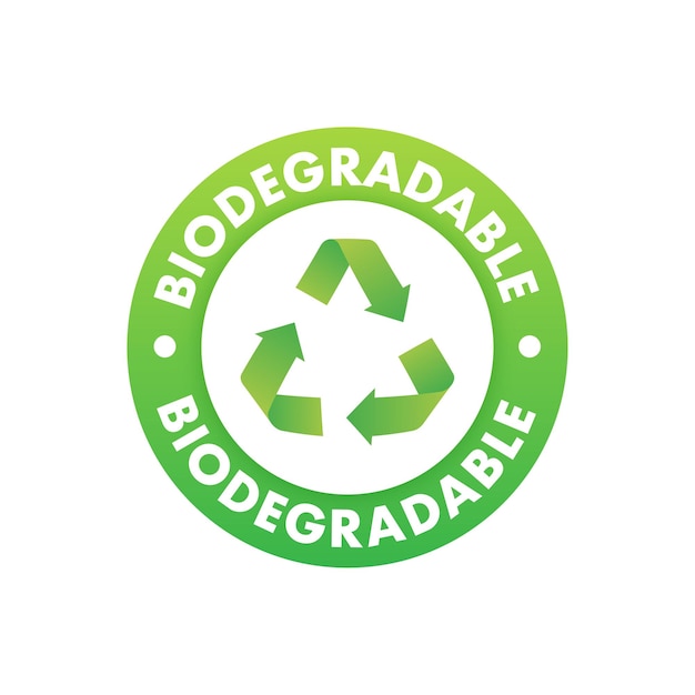 Flat icon with green biodegradable Eco friendly concept