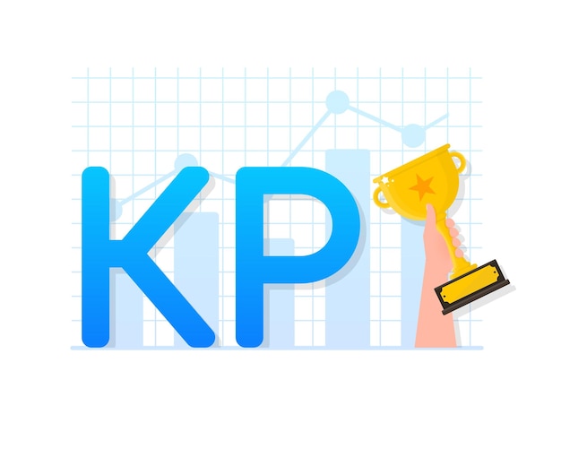 Flat icon with kpi for marketing design Financial investment Business data analysis