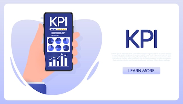 Flat icon with kpi for marketing design Financial investment Business data analysis