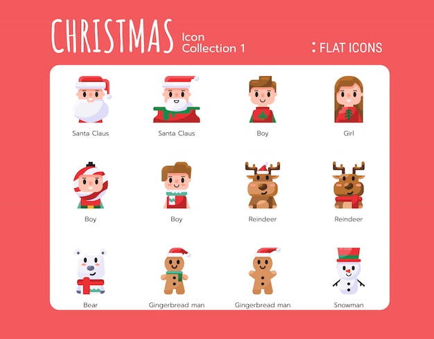 Flat Icons Style. Christmas Avatar 