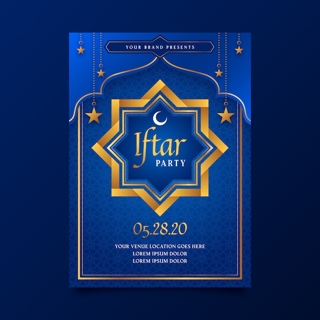 Flat iftar invitation template