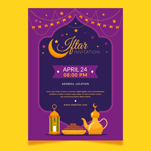 Flat iftar invitation template