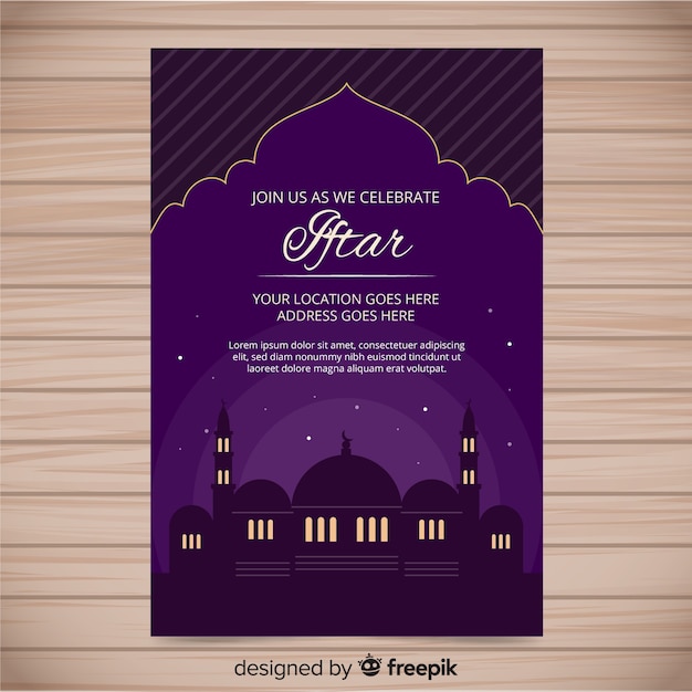 Vector flat iftar invitation