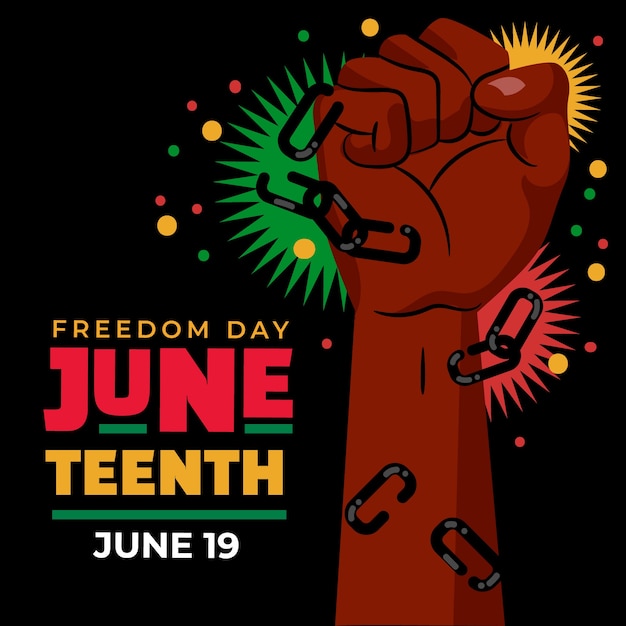 Flat illustration for american juneteenth celebration