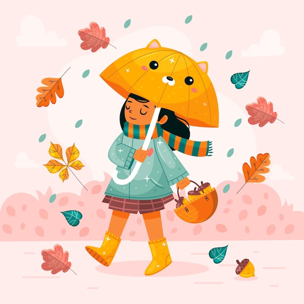 Flat illustration for autumn