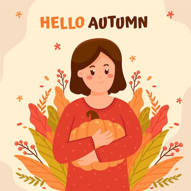 Flat illustration for autumn