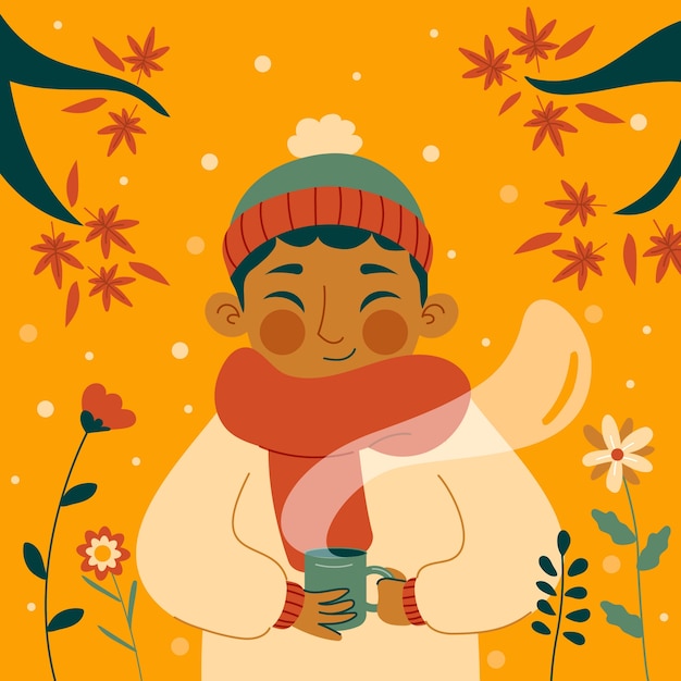 Flat illustration for autumn