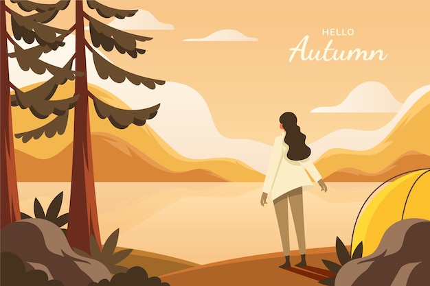 Flat illustration for autumn