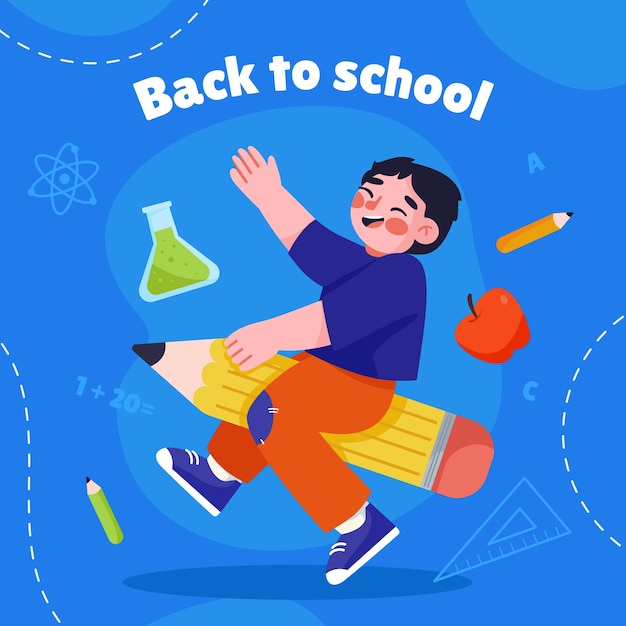 Flat illustration for back to school season