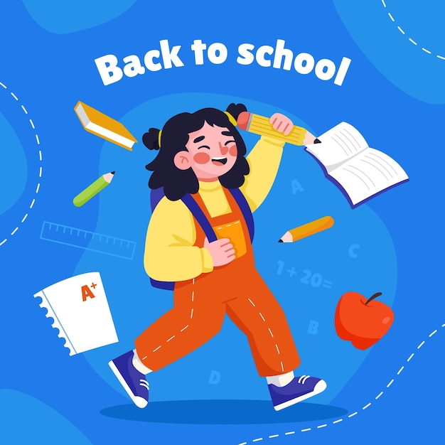 Flat illustration for back to school season