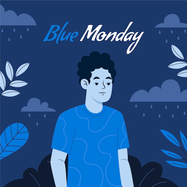 Flat illustration for blue monday