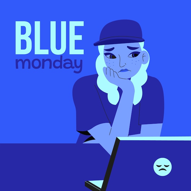 Flat illustration for blue monday