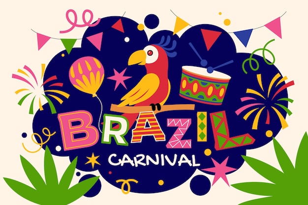 Flat illustration for brazilian carnival celebration