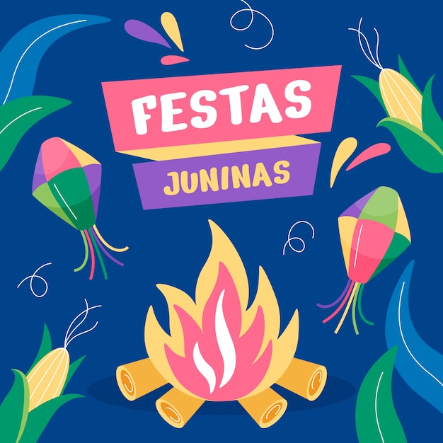 Flat illustration for brazilian festas juninas celebrations