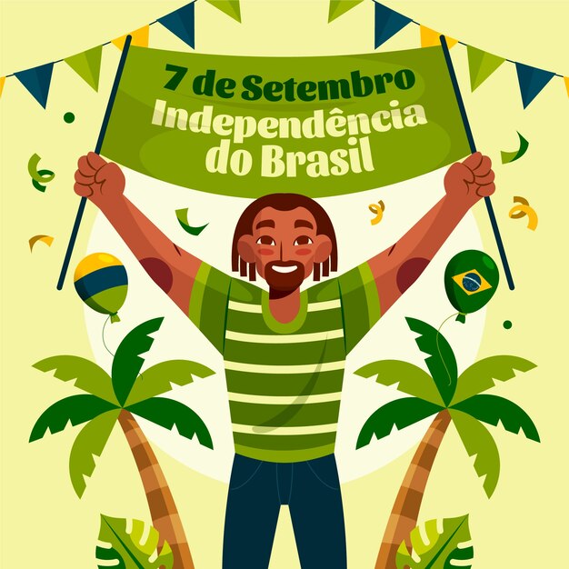 Vector flat illustration for brazilian independence day celebration