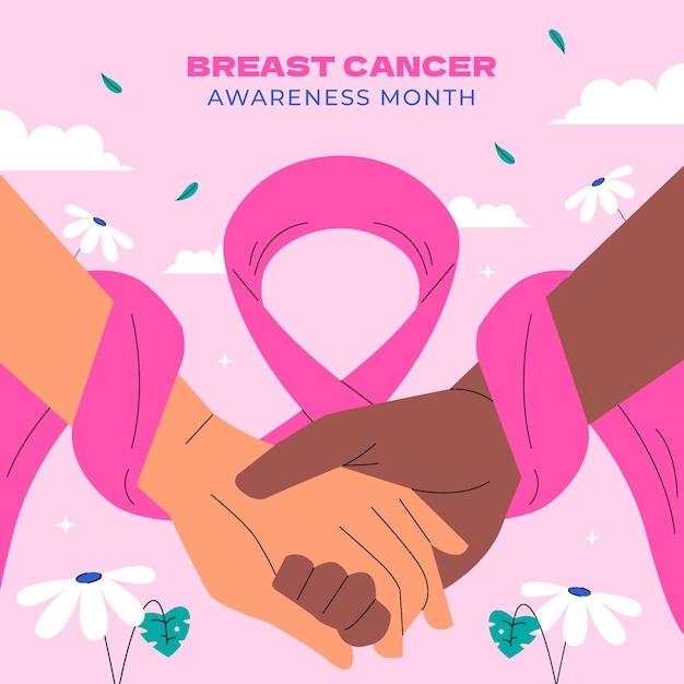 Flat illustration for breast cancer awareness month