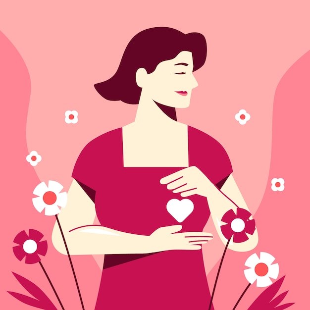 Flat illustration for breast cancer awareness month