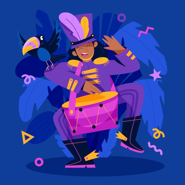 Flat illustration for carnival party