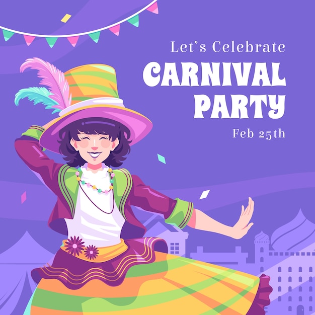 Flat illustration for carnival party