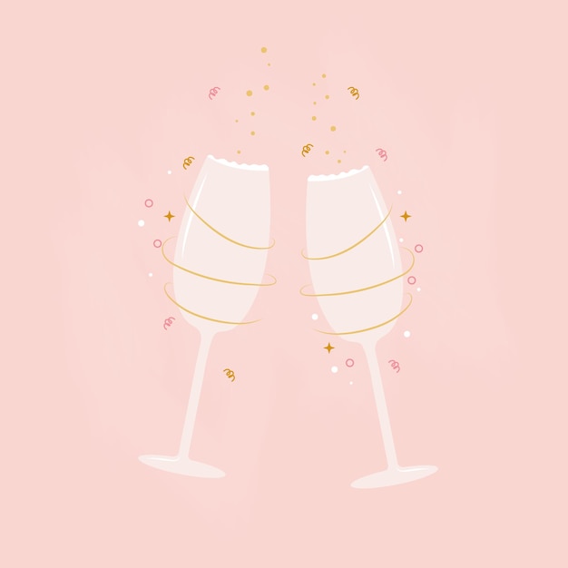 Flat illustration champagne