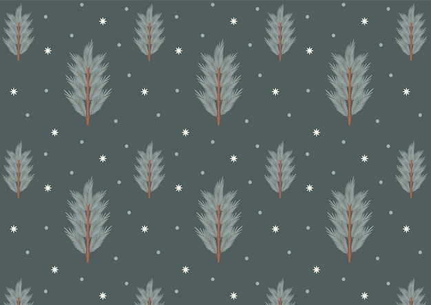 Flat illustration of christmas tree Seamless pattern for background textile print wallpaper